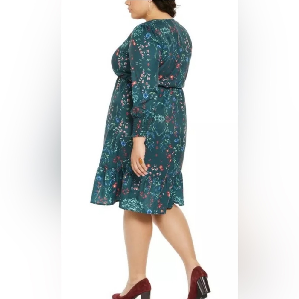 🚨New NY Collection Printed Smocked Sleeve Midi Dress - Picture 4 of 6